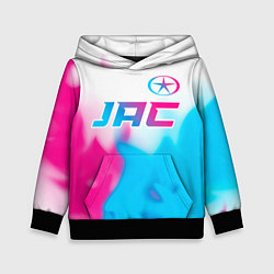 Толстовка-худи детская JAC neon gradient style: символ сверху, цвет: 3D-черный