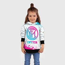 Толстовка-худи детская Inter neon gradient style, цвет: 3D-черный — фото 2