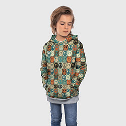 Толстовка-худи детская Peace symbol pattern, цвет: 3D-меланж — фото 2
