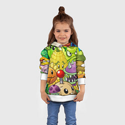 Толстовка-худи детская Растения против зомби, цвет: 3D-белый — фото 2