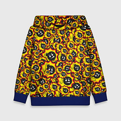 Толстовка-худи детская Serious Sam logo pattern, цвет: 3D-синий