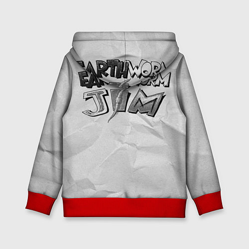 Детская толстовка Кот зловред - червяк джим / 3D-Красный – фото 2