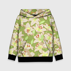 Детская толстовка Нежные цветы - лилии: цветной паттерн