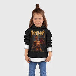 Толстовка-худи детская Manowar rock, цвет: 3D-белый — фото 2