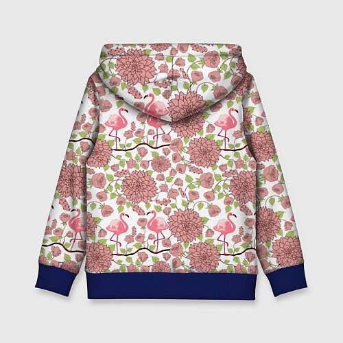Детская толстовка Фламинго и лотосы / 3D-Синий – фото 2