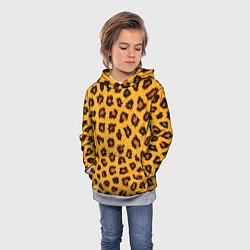Толстовка-худи детская Текстура леопарда, цвет: 3D-меланж — фото 2
