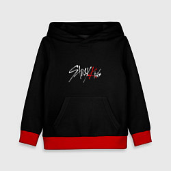 Толстовка-худи детская Stray Kids white logo, цвет: 3D-красный