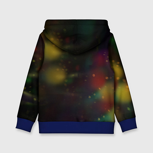 Детская толстовка Новогодний котик с гирляндой / 3D-Синий – фото 2