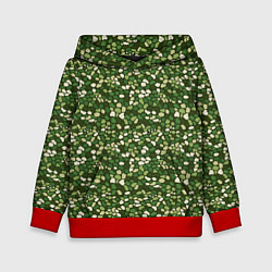 Толстовка-худи детская Милитари камни, цвет: 3D-красный