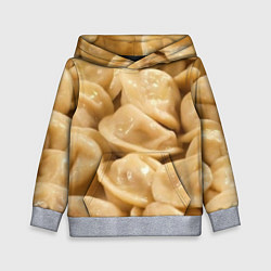 Толстовка-худи детская Пельмени, цвет: 3D-меланж