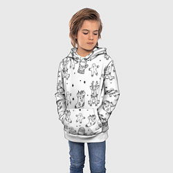 Толстовка-худи детская Варежки и носочки, цвет: 3D-белый — фото 2
