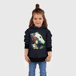 Толстовка-худи детская Сан с богиней Моро, цвет: 3D-черный — фото 2