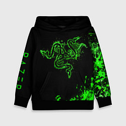 Толстовка-худи детская Razer брызги, цвет: 3D-черный