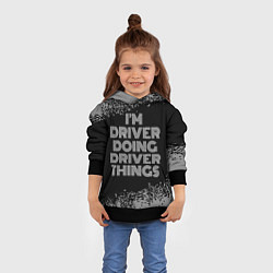 Толстовка-худи детская Im driver doing driver things: на темном, цвет: 3D-черный — фото 2
