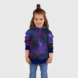 Толстовка-худи детская Космос с галактиками, цвет: 3D-синий — фото 2