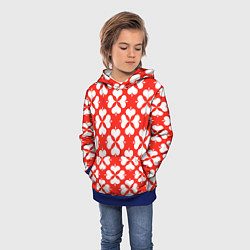 Толстовка-худи детская Четырехлистный клевер красный, цвет: 3D-синий — фото 2