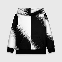 Толстовка-худи детская Белая и чёрная полоса, цвет: 3D-черный
