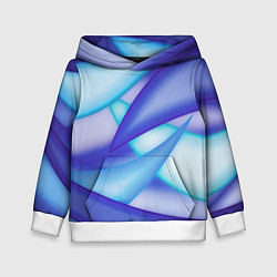Толстовка-худи детская Синие разводы, цвет: 3D-белый