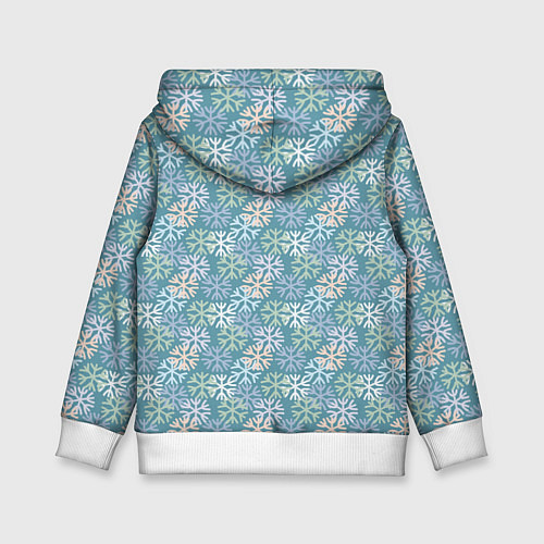 Детская толстовка Узор из разноцветных снежинок / 3D-Белый – фото 2