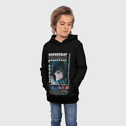 Толстовка-худи детская Уэнздей Фрайдей Аддамс, цвет: 3D-черный — фото 2