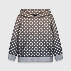 Детская толстовка Белый горошек на сером, коричневом градиенте