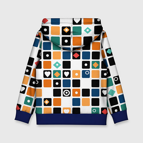 Детская толстовка Разноцветный геометрический узор Мозаика / 3D-Синий – фото 2