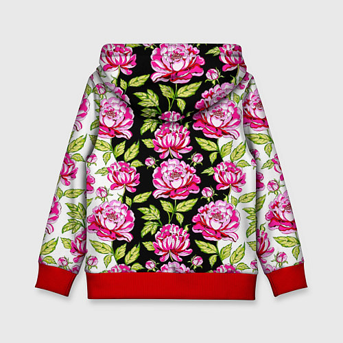 Детская толстовка Елена в цветах / 3D-Красный – фото 2