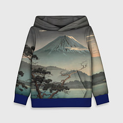 Толстовка-худи детская Великий вулкан Фудзияма, цвет: 3D-синий