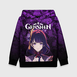 Толстовка-худи детская Сёгун Райдэн - архонт инадзумы, цвет: 3D-черный