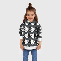 Толстовка-худи детская Две маски, цвет: 3D-белый — фото 2