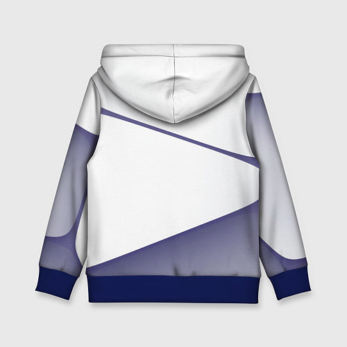 Детская толстовка Абстрактный белый и фиолетовый паттерн / 3D-Синий – фото 2