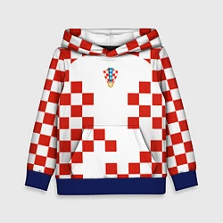 Толстовка-худи детская Форма сборной Хорватии, цвет: 3D-синий