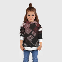 Толстовка-худи детская Красные и чёрные полосы, цвет: 3D-белый — фото 2