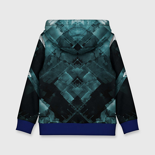 Детская толстовка Голубые и чёрные полоски / 3D-Синий – фото 2