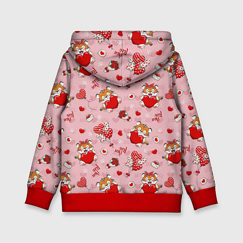 Детская толстовка Влюбленные тигрята / 3D-Красный – фото 2