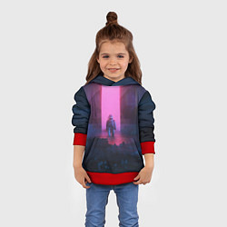 Толстовка-худи детская Межпространственный путешественник, цвет: 3D-красный — фото 2