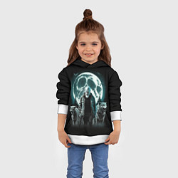 Толстовка-худи детская Король и Шут Лесник с волками, цвет: 3D-белый — фото 2