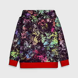 Толстовка-худи детская Яркие краски, цвет: 3D-красный