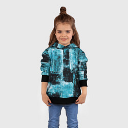 Толстовка-худи детская Голубой абстракт, цвет: 3D-черный — фото 2