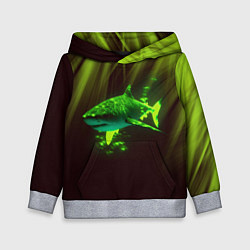 Толстовка-худи детская Хищная акула, цвет: 3D-меланж