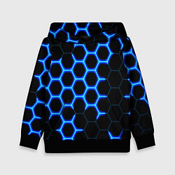 Толстовка-худи детская Неоновая броня земля воздух, цвет: 3D-черный