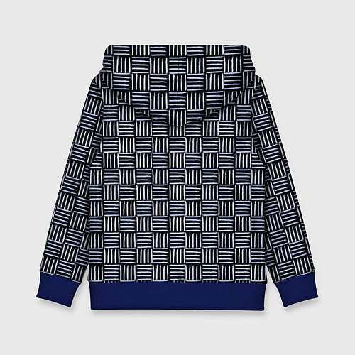Детская толстовка Паттерн из голубых линий / 3D-Синий – фото 2
