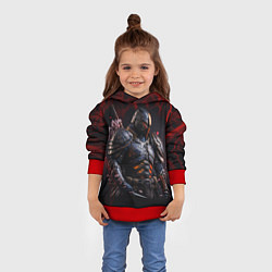 Толстовка-худи детская Воин с сакурой, цвет: 3D-красный — фото 2