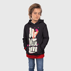 Толстовка-худи детская Do it with love, цвет: 3D-красный — фото 2
