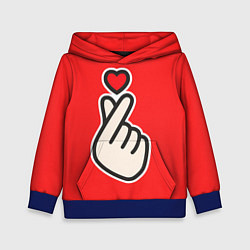 Толстовка-худи детская К- Heart, цвет: 3D-синий