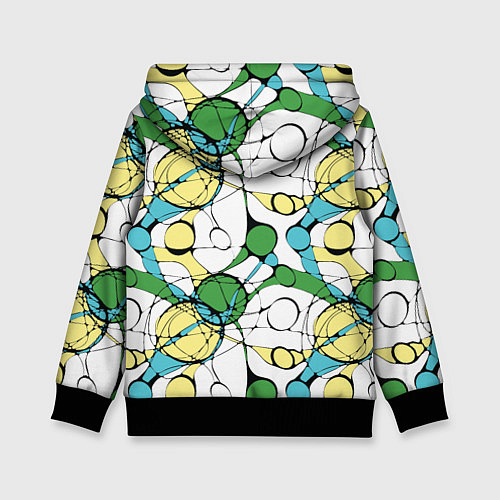 Детская толстовка Цветной нейрографический узор / 3D-Черный – фото 2