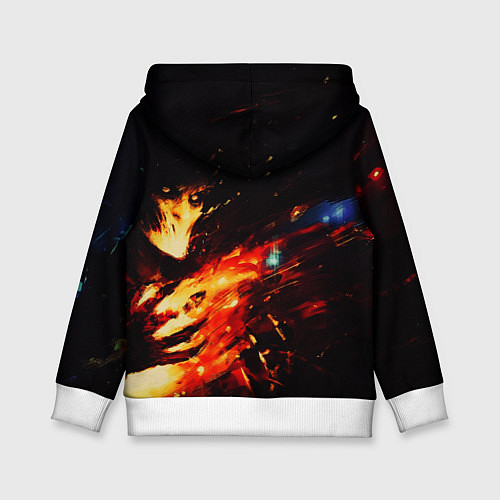 Детская толстовка Dark Souls в огне / 3D-Белый – фото 2