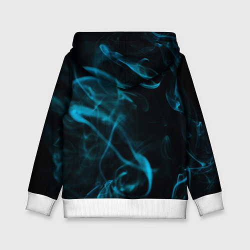 Детская толстовка Нейрокот в голубом дыму / 3D-Белый – фото 2