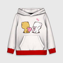 Толстовка-худи детская Плюшевое признание в любви, цвет: 3D-красный