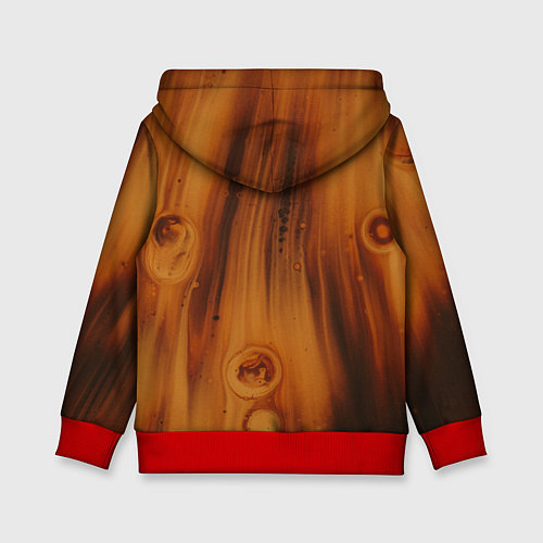 Детская толстовка Абстрактная огненно-деревянная броня / 3D-Красный – фото 2